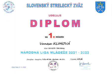 Majstrovstvá Slovenska Mládeže 2022 v športovej streľbe zo vzduchových zbraní